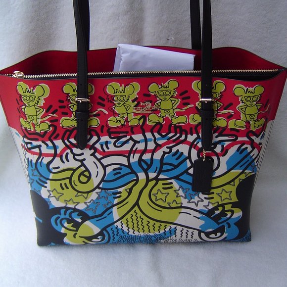 NEW AUTHENTIC COACH KEITH HARING MICKEY MOUSE MOLLIE TOTE #C6979 - Picture 14 of 14